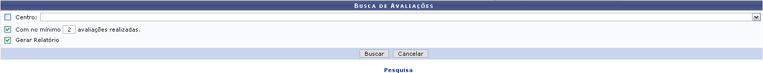 Figura 1: Busca de Avaliações 