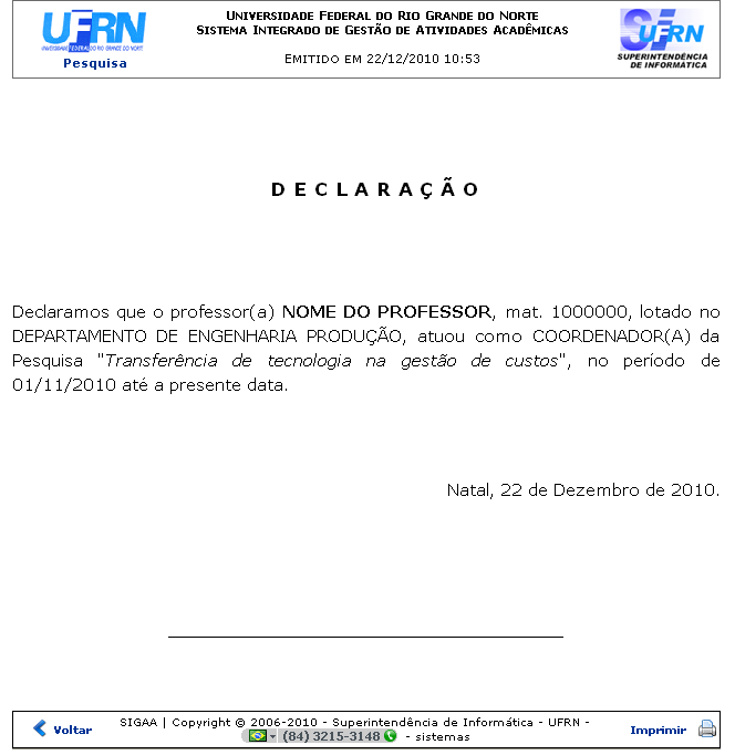 Figura 22: Vizualizar Declaração